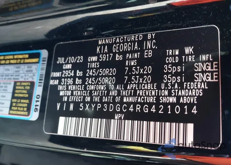 2024 Kia Telluride Ex X-Line from USA, damaged, VIN 5XYP3DGC4RG421014